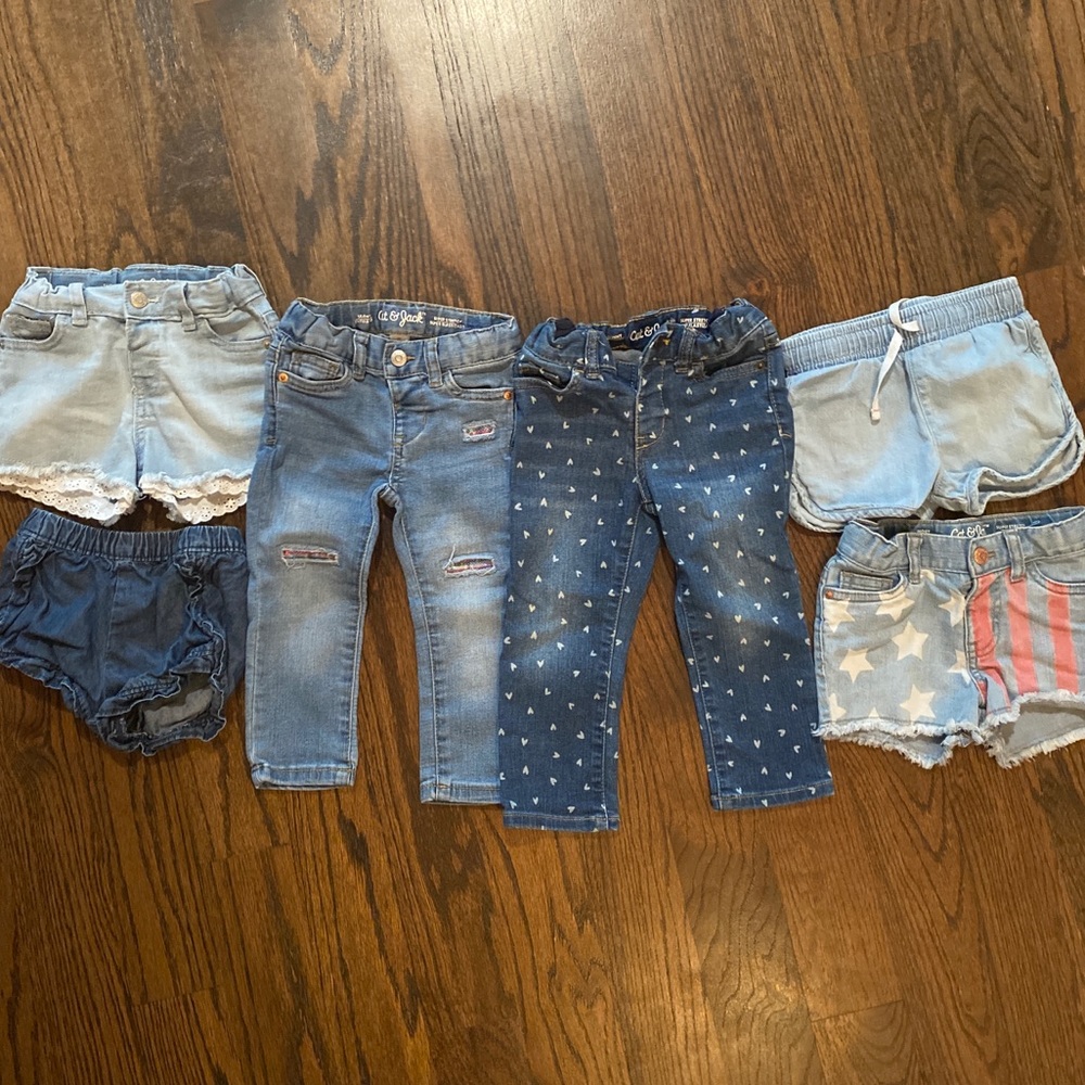 Toddler Girls Denim Shorts And Jeans- 2T